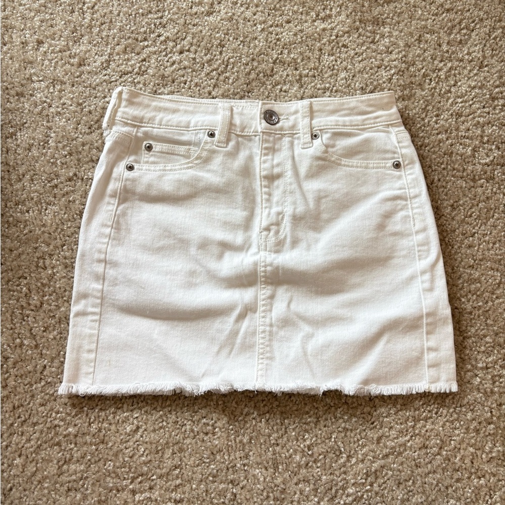 American Eagle Denim Skirt White